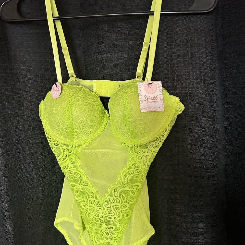 Spree Neon Green Lace Bodysuit